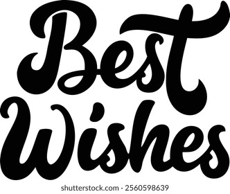 Best Wishes black text vector