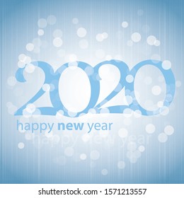 Best Wishes - Blue Abstract Modern Style Happy New Year Greeting Card, Cover or Background, Creative Design Template - 2020