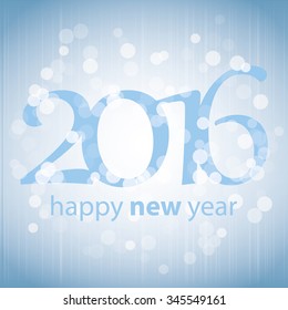 Best Wishes - Blue Abstract Modern Style Happy New Year Greeting Card, Cover or Background, Creative Design Template - 2016