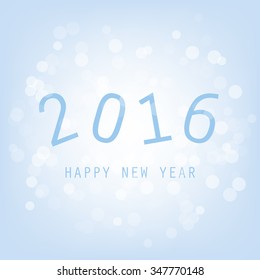 Best Wishes - Blue Abstract Modern Style Happy New Year Greeting Card, Cover or Background, Creative Design Template - 2016