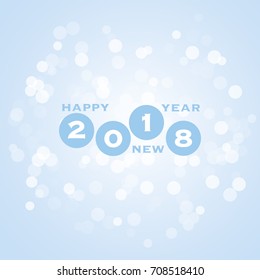 Best Wishes - Blue Abstract Modern Style Happy New Year Greeting Card, Cover or Background, Creative Design Template - 2018