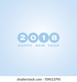 Best Wishes - Blue Abstract Modern Style Happy New Year Greeting Card, Cover or Background, Creative Design Template - 2018