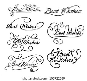 Best wishes calligraphic elements for design and decorations. Jpeg version also available in gallery