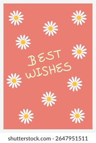 "Best Wishes" Card with Daisy Flowers