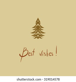 Best wishes card with xmas tree.