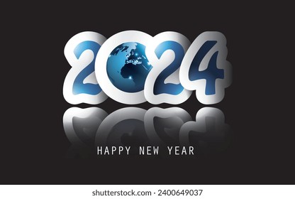 Best Wishes - Celebrate New Year All Around the World - Greeting Card or Background Design - 2024