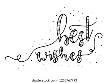 Best wishes. Christmas hand drawn modern brush lettering. Christmas lettering typography for holiday greeting card.