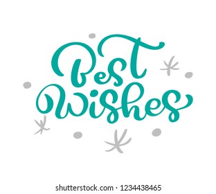 Best Wishes Christmas vintage calligraphy lettering vector text with winter drawing scandinavian flourish decor. For art design, mockup brochure style, banner idea cover, booklet print flyer, poster.