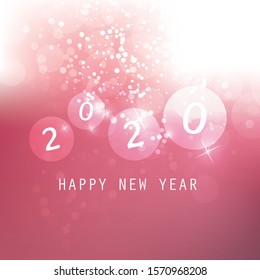 Best Wishes - Claret and White Abstract Modern Style Happy New Year Greeting Card, Cover or Background, Creative Design Template - 2020