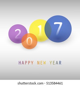  Best Wishes - Colorful Abstract Modern Style Happy New Year Greeting Card, Cover or Background, Creative Design Template - 2017