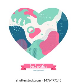 Best wishes - colorful flat design style abstract banner