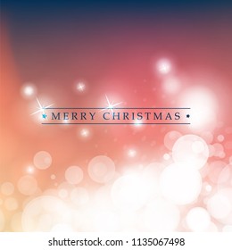 Best Wishes - Colorful Modern Style Happy Holidays, Merry Christmas Greeting Card with Label on a Sparkling Blurred Background