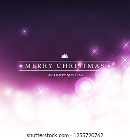 Best Wishes - Colorful Modern Style Happy Holidays, Merry Christmas Greeting Card with Label on a Sparkling Blurred Background
