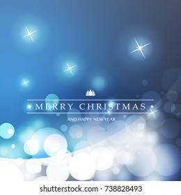 Best Wishes - Colorful Modern Style Happy Holidays, Merry Christmas Greeting Card with Label on a Sparkling Blurred Background