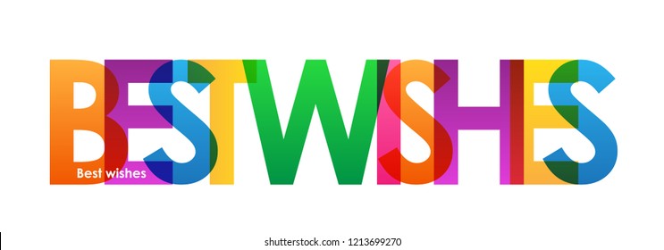 BEST WISHES colorful rainbow banner