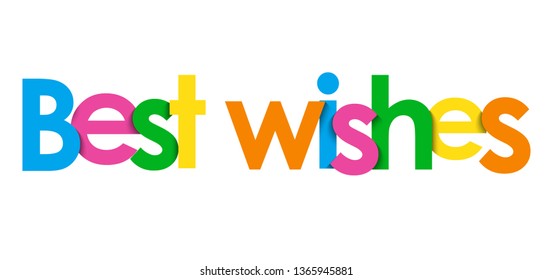 BEST WISHES colorful typography banner