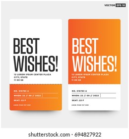 Best Wishes Event Ticket With Well Done Written on Card Venue and Seat Details