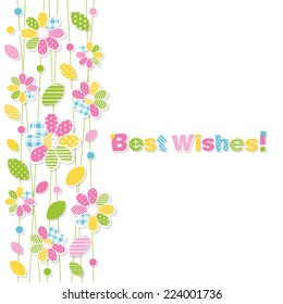 best wishes flowery greeting card