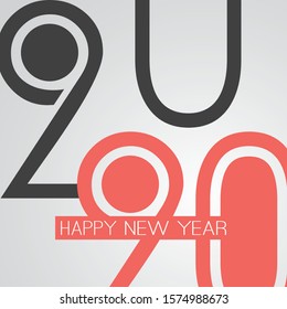 Best Wishes - Funny Retro Style Happy New Year Greeting Card or Background, Creative Design Template - 2020