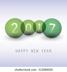  Best Wishes - Green Abstract Modern Style Happy New Year Greeting Card, Cover or Background, Creative Design Template - 2017