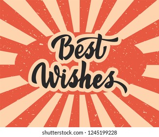 Best wishes - hand lettering inscription to winter holiday design, black and white ink calligraphy