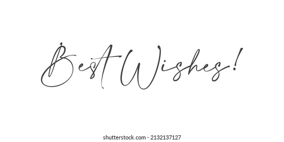 BEST WISHES hand lettering, vector illustration. Positive calligraphy message.
