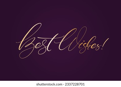 BEST WISHES hand lettering, vector illustration. Hand drawn lettering card background. Modern handmade calligraphy. Hand drawn lettering element for your design.