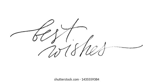 Best wishes handwritten text vector script postcard greeting phrase. Each word is on the separate layer