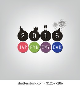 Best Wishes - Happy New Year Card or Cover Background Template - 2016