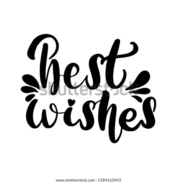 Best Wishes Lettering Greeting Card Typographic Stock Vector Royalty Free