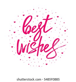 Best wishes lettering. Hand drawn vector illustration. Greeting card, design, logo. 