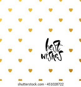 BEST WISHES. Lettering. Best wishes - vector hand draw lettering quote. Clipart for cards, ink posters design. 