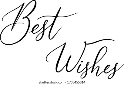 Best Wishes message. Modern calligraphy font. Hand written lettering. Vector for cards, invitations, banners, logos.