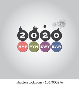 Best Wishes - Modern Simple Minimal Happy New Year Card or Cover Background Template - 2020