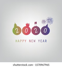 Best Wishes - Modern Simple Minimal Happy New Year Card or Cover Background Template - 2020