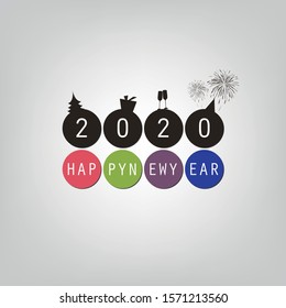 Best Wishes - Modern Simple Minimal Happy New Year Card or Cover Background Template - 2020