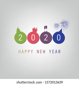 Best Wishes - Modern Simple Minimal Happy New Year Card or Cover Background Template - 2020