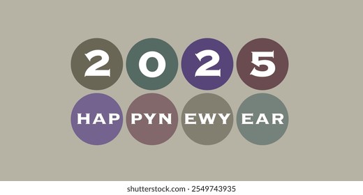 Best Wishes - Modern Simple Minimal Happy New Year Card or Cover Background Template - 2025