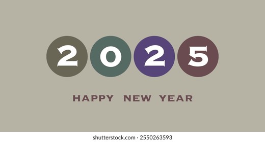 Best Wishes - Modern Simple Minimal Happy New Year Card or Cover Background Template - 2025