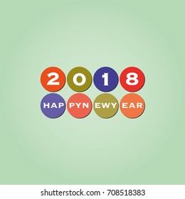 Best Wishes - Modern Simple Minimal Happy New Year Card or Cover Background Template - 2018