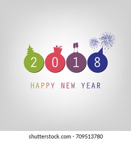 Best Wishes - Modern Simple Minimal Happy New Year Card or Cover Background Template - 2018