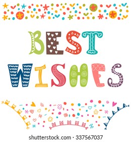 Best Wishes Motivational Poster Inspirational Colorful Stock Vector ...