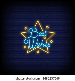 Best wishes neon signs style