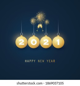 Best Wishes - New Year Card, Cover or Background Design Template - 2021