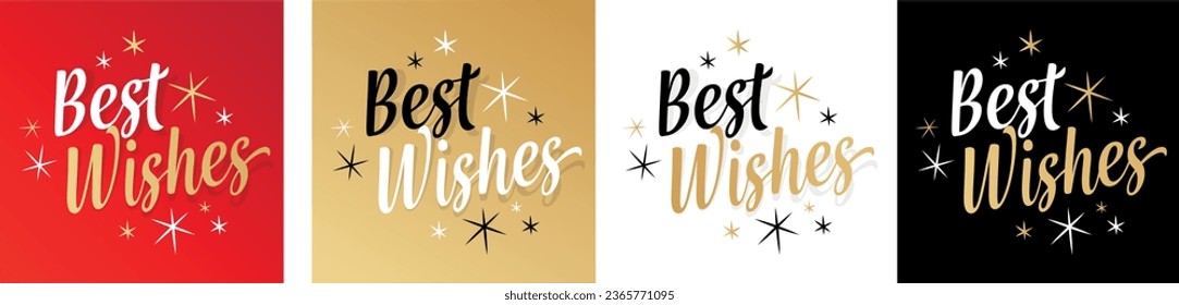 Best wishes on various colors background