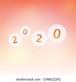 Best Wishes - Orange and White Abstract Modern Style Happy New Year Greeting Card, Cover or Background, Creative Design Template - 2020