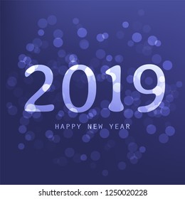 Best Wishes - Purple Abstract Modern Style Happy New Year Greeting Card, Cover or Background, Creative Design Template - 2019