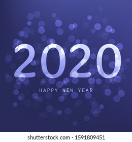 Best Wishes - Purple Abstract Modern Style Happy New Year Greeting Card, Cover or Background, Creative Design Template - 2020