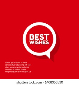best wishes - red banner,sign,tag,label. modern minimalist illustration