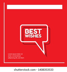 best wishes - red banner,sign,tag,label. modern minimalist illustration